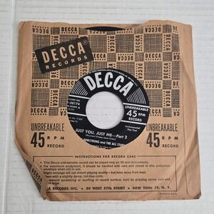 Vintage Louis Armstrong All Stars Just You Just Me 45 RPM Record Decca 9-28174